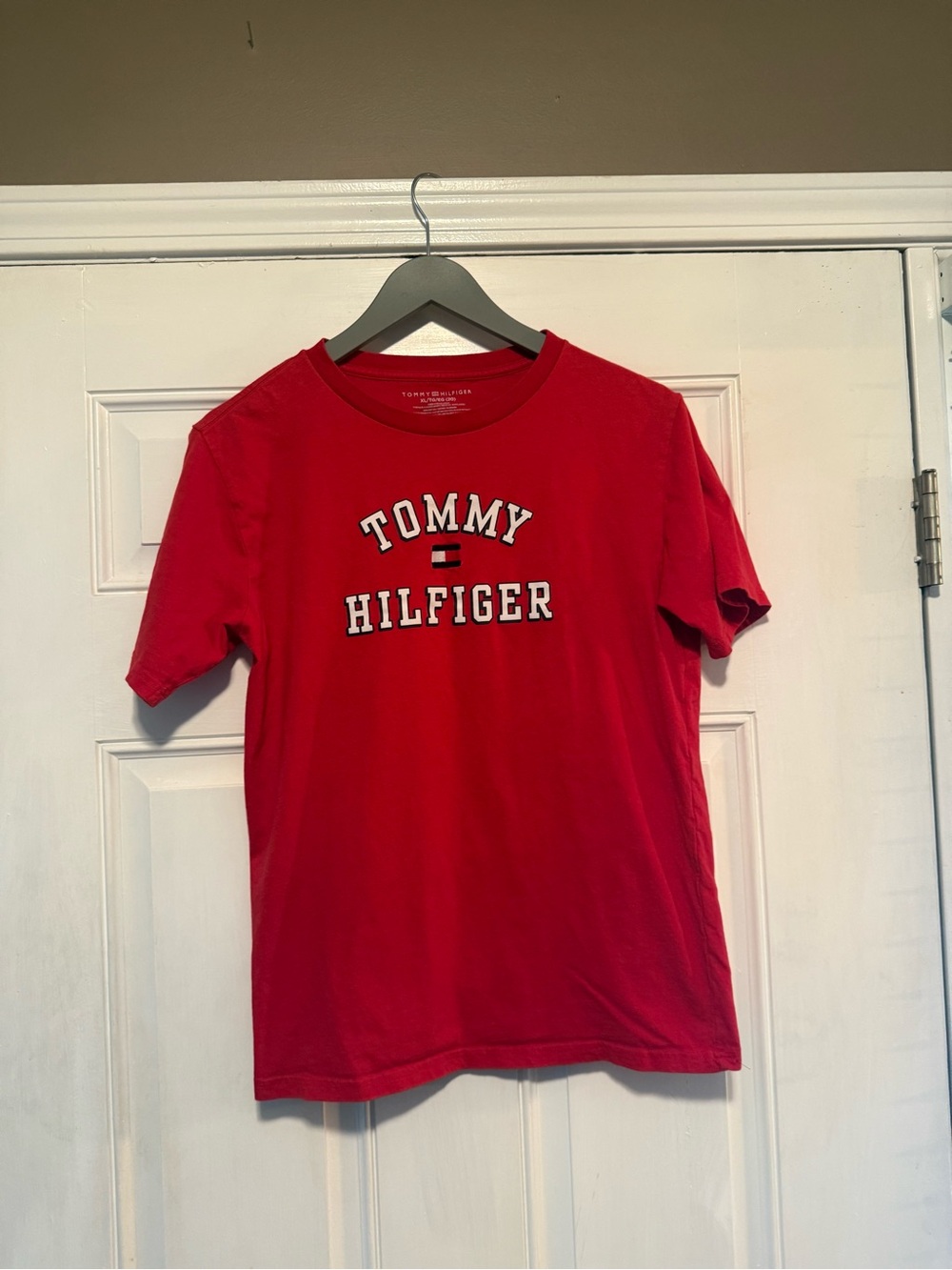 Tommy Hilfiger Vibrant Red Cotton Tee